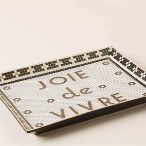 Anthropologie Decorative Tray with 'Joie de Vivre' Design